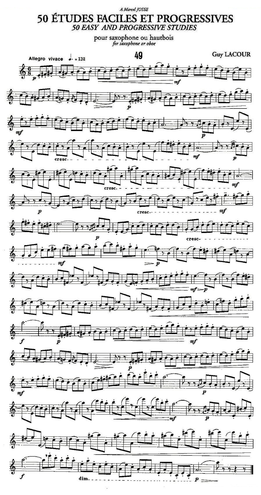 Guy Lacour 50 首萨克斯练习曲之49