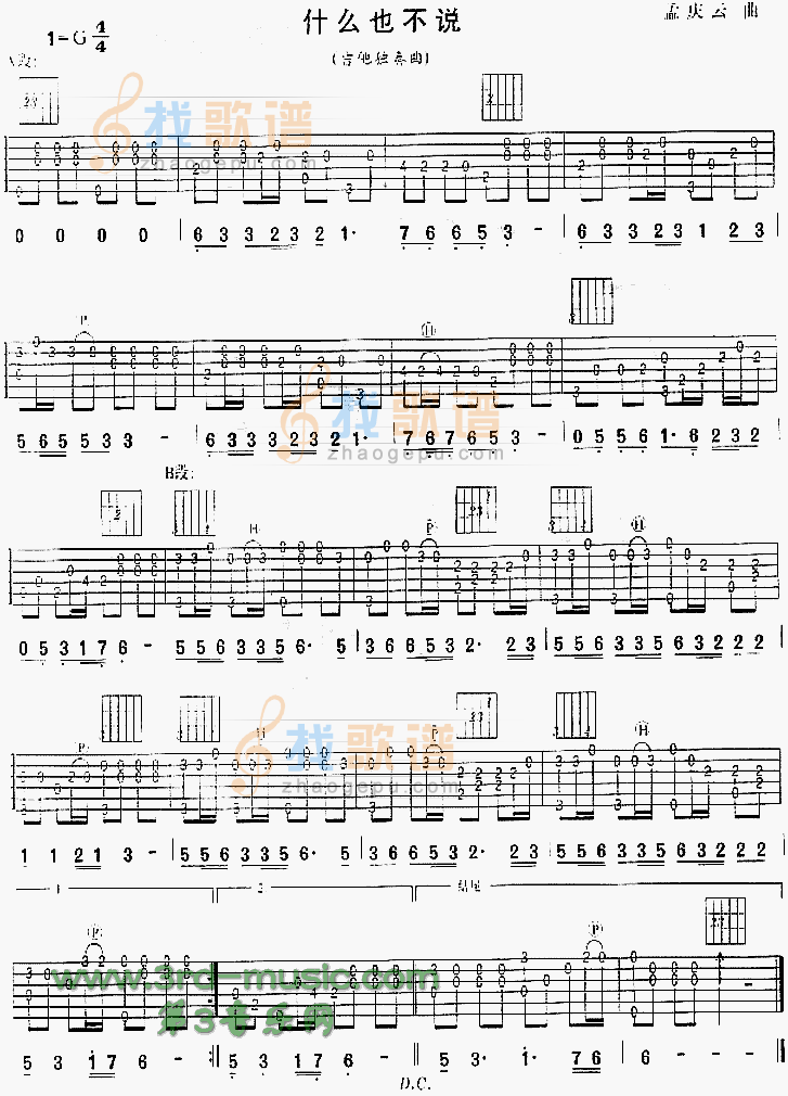 什么也不说(独奏曲)
