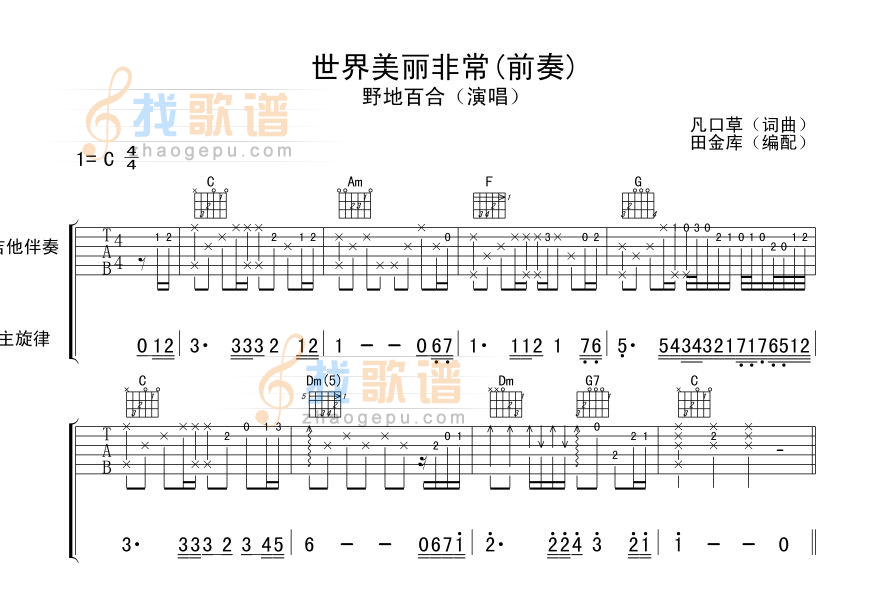 世界美丽非常【前奏〗木吉他版本！