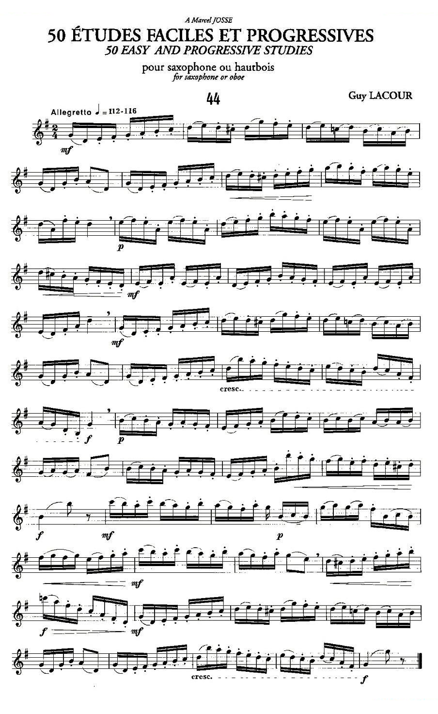 Guy Lacour 50 首萨克斯练习曲之44