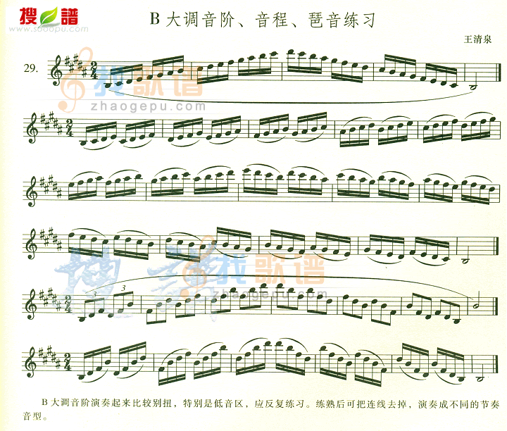 B大调音阶 音程 琶音练习
