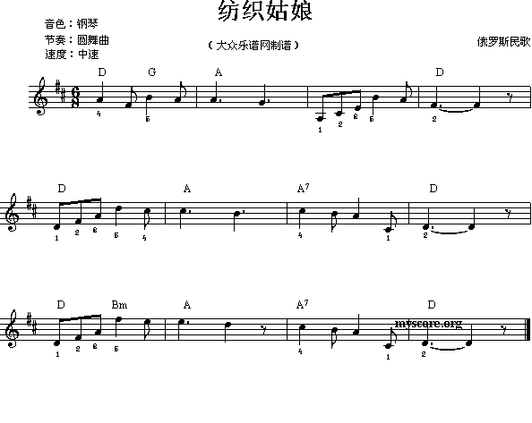 电子琴练习六十二(纺织姑娘)