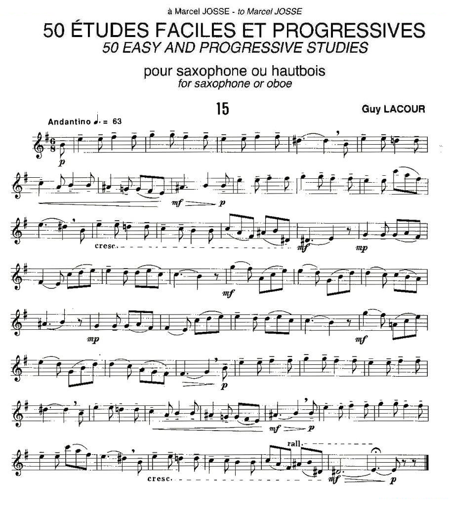 Guy Lacour 50 首萨克斯练习曲之15