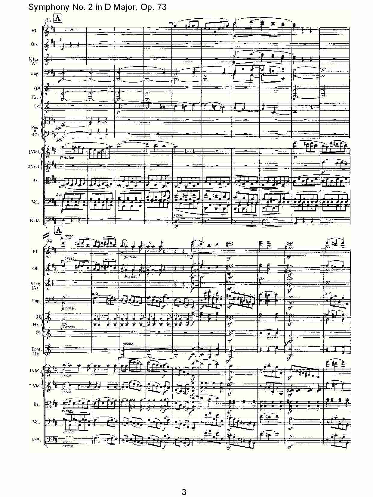 D大调第二交响曲, Op.73第一乐章（一）