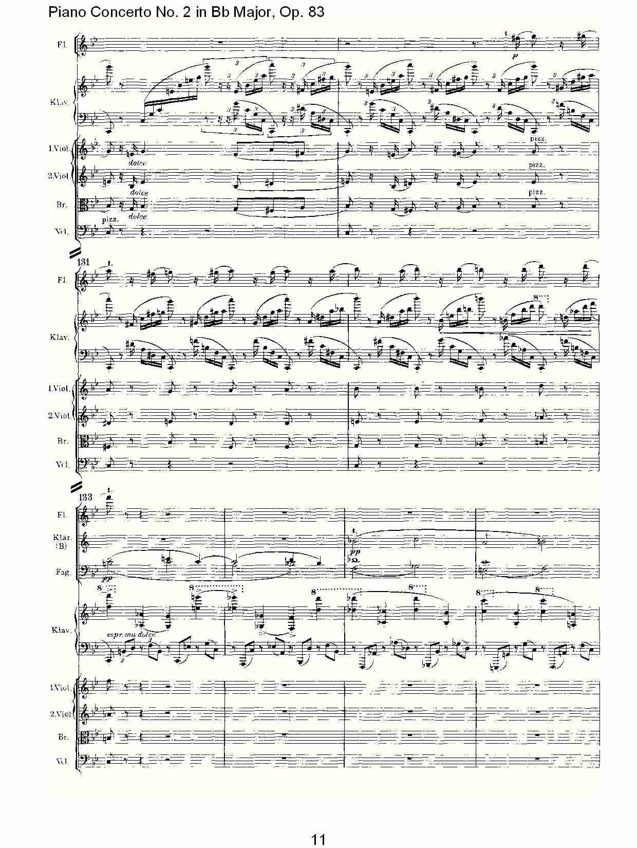 Bb大调钢琴第二协奏曲, Op.83第一乐章（三）