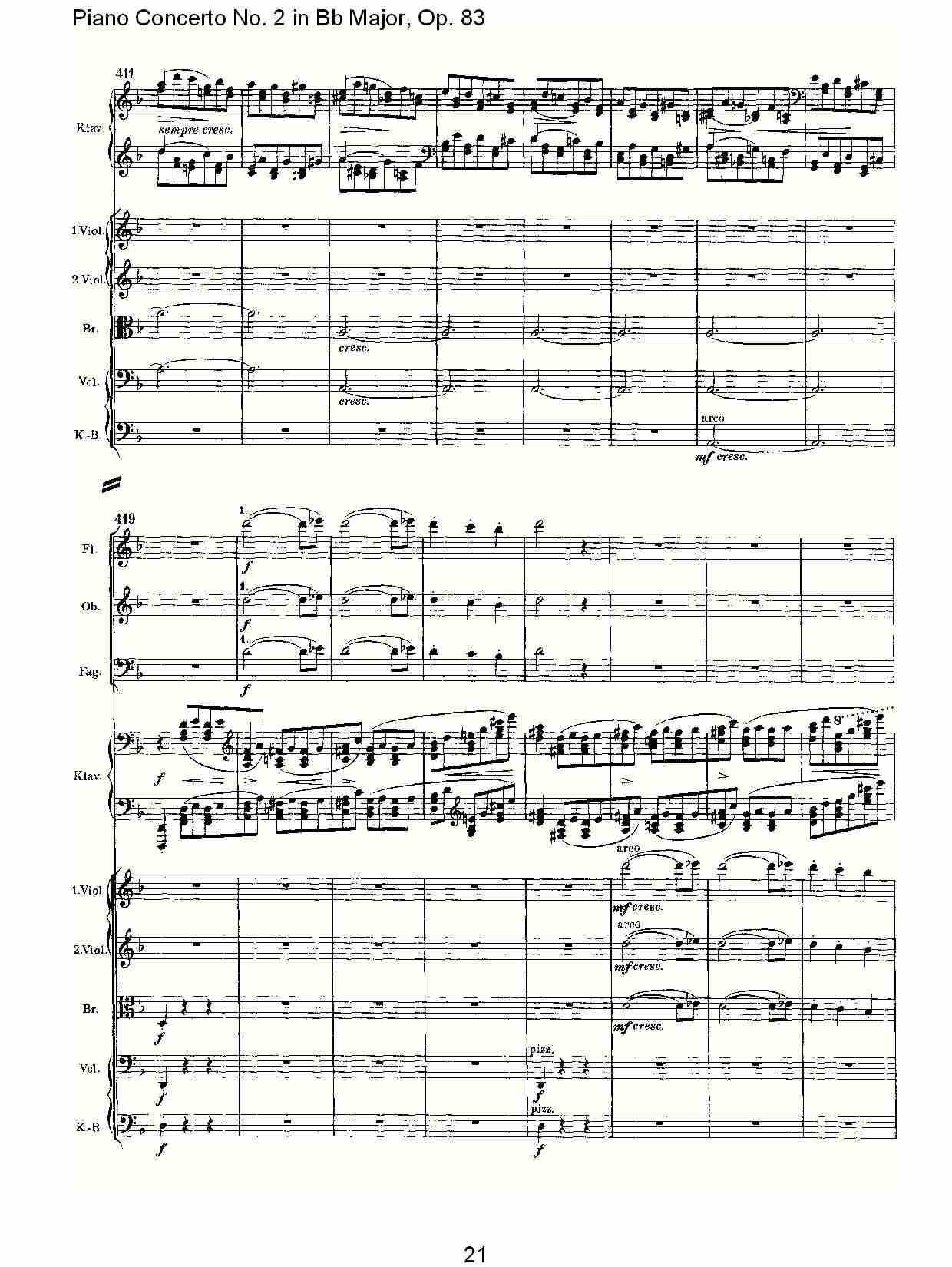 Bb大调钢琴第二协奏曲, Op.83第二乐章（五）