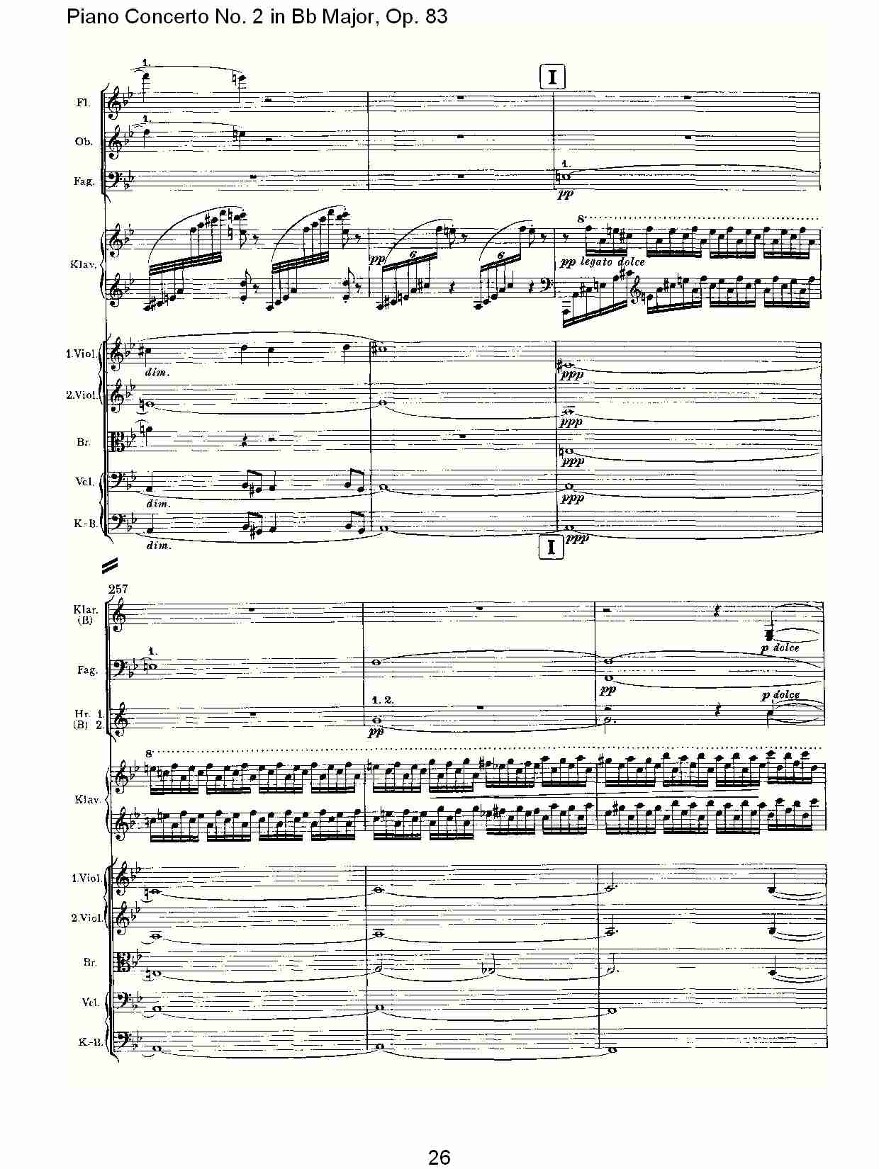 Bb大调钢琴第二协奏曲, Op.83第一乐章（六）
