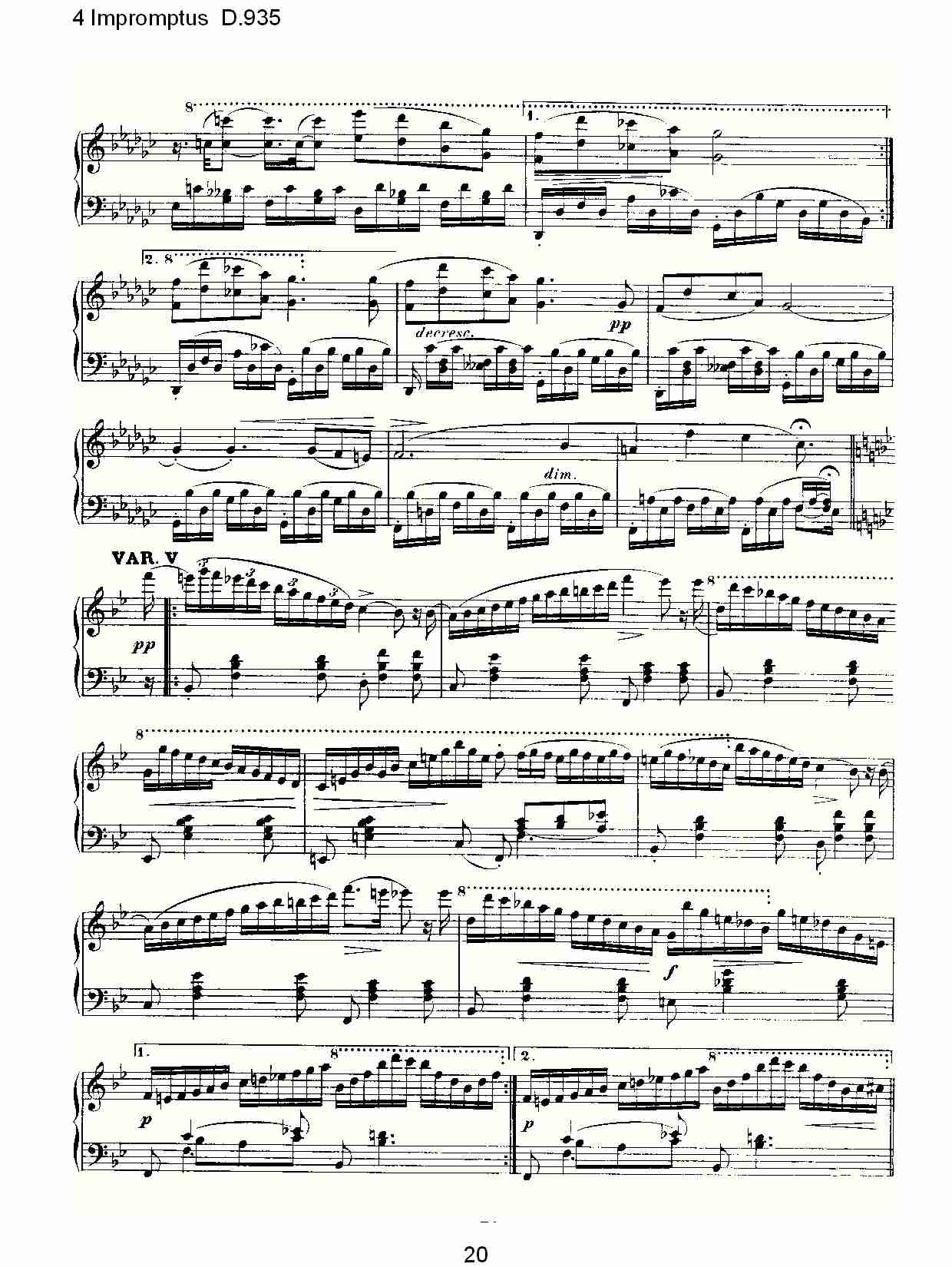 4 Impromptus D.935  4人即兴演奏D.935（四）