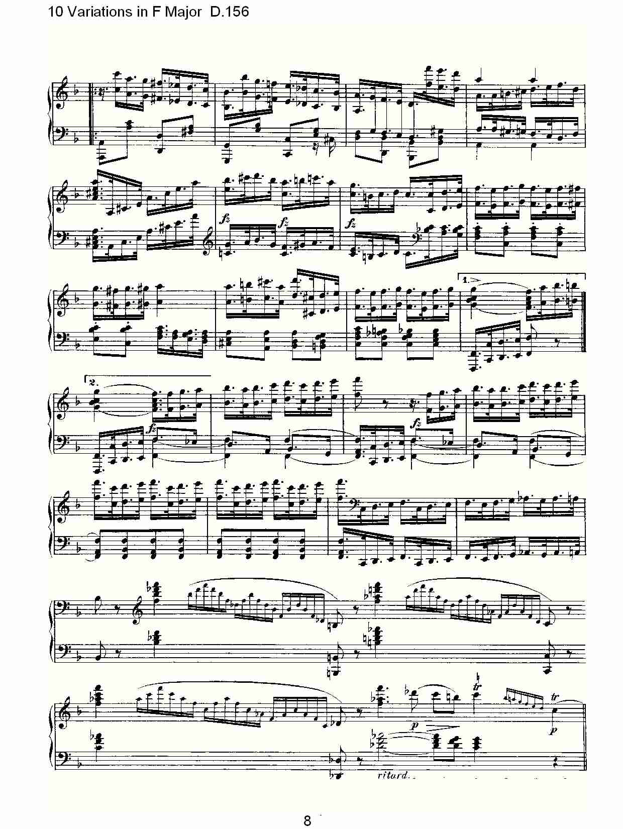 10 Variations in F Major D.156   F大调10变奏曲D.156（二）