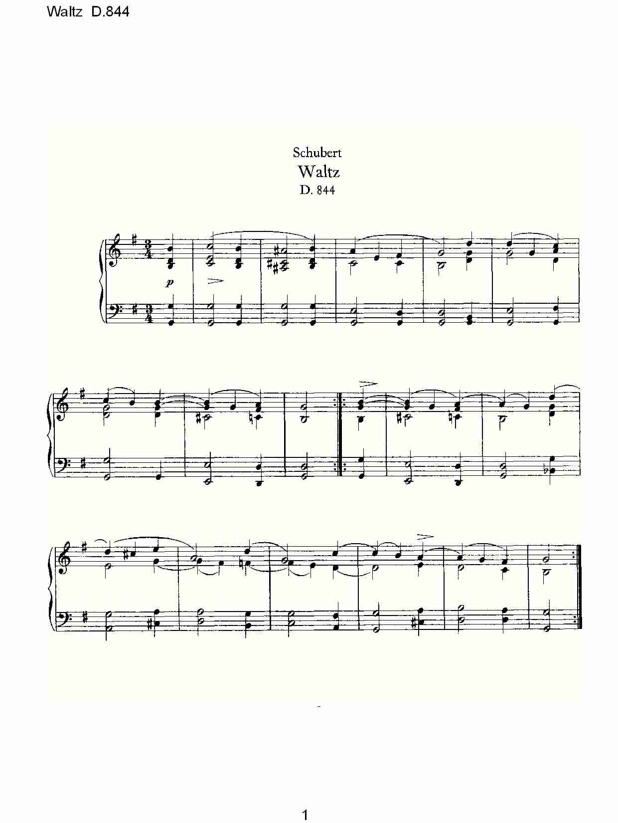 Waltz D.844     华尔兹舞曲D.844
