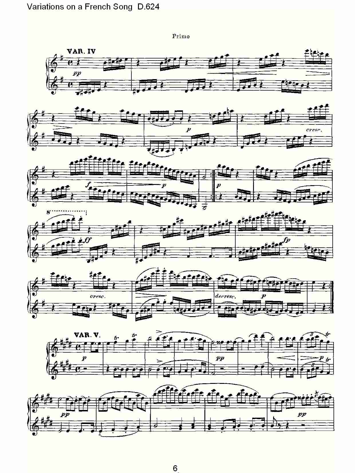 Variations on a French Song D.624  法国歌曲变鸣曲D.624（二）