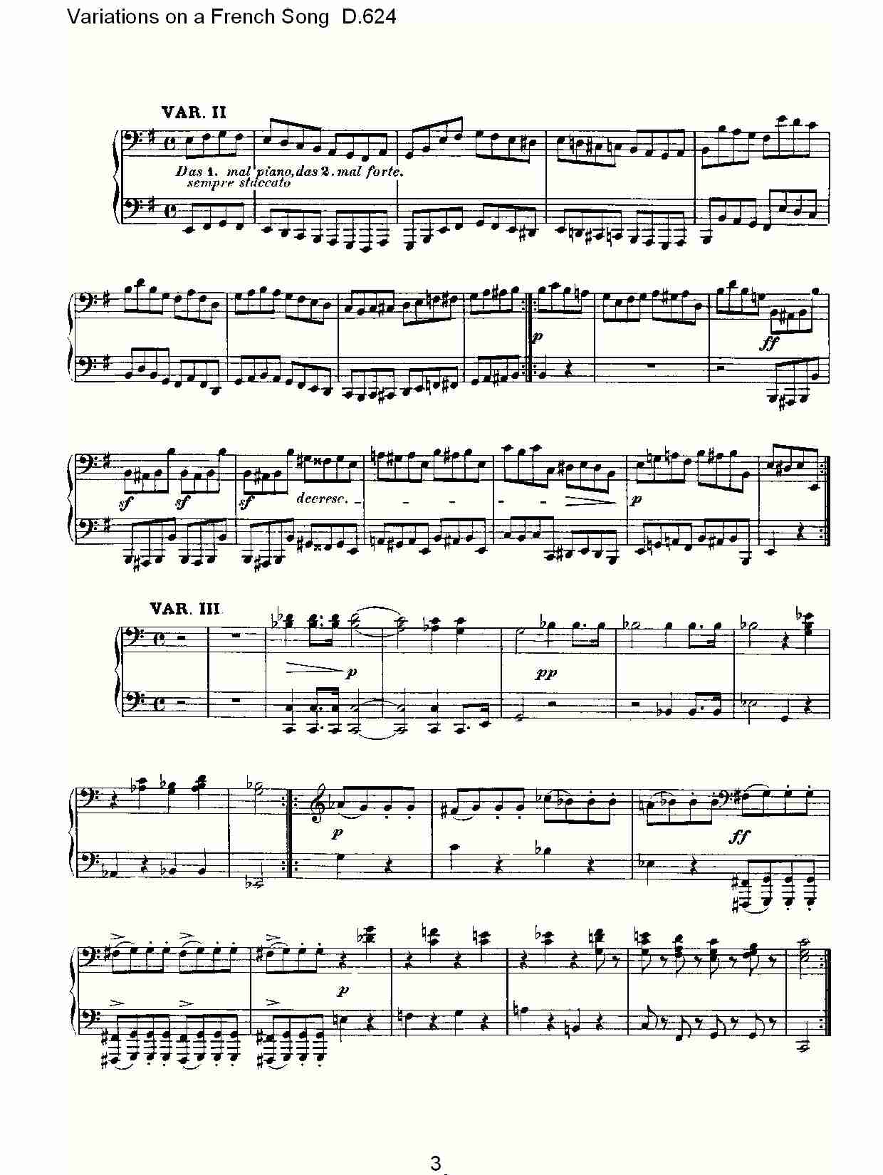 Variations on a French Song D.624  法国歌曲变鸣曲D.624（一）