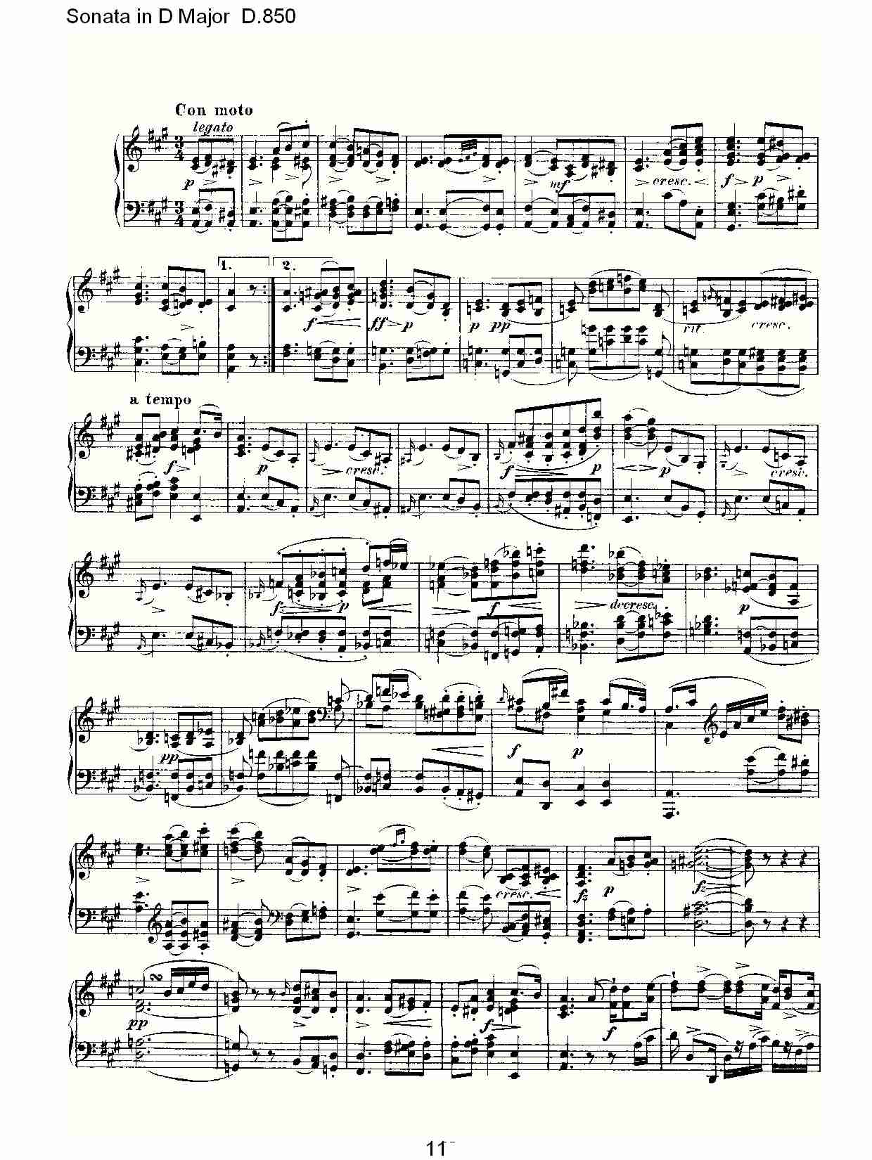 Sonata in D Major D.850   D大调奏鸣曲D.850（三）