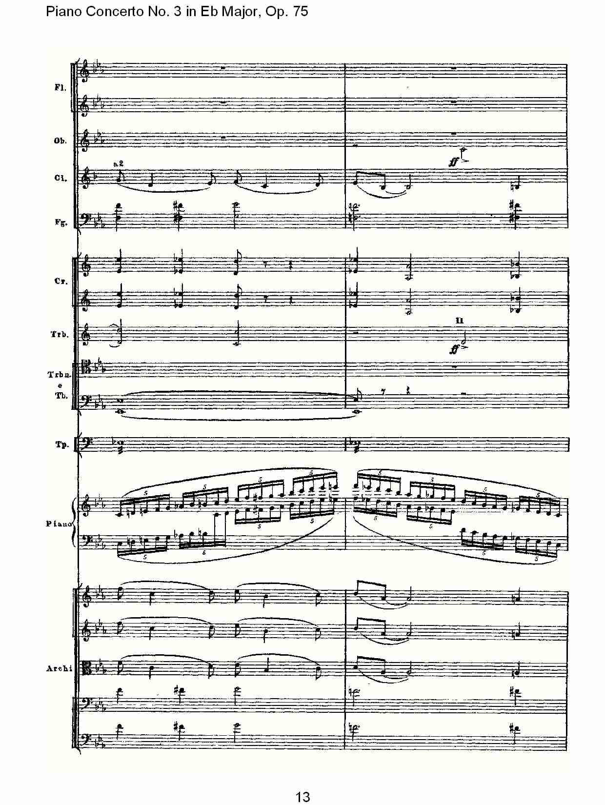 Eb大调第三钢琴协奏曲, Op.75第一部（三）