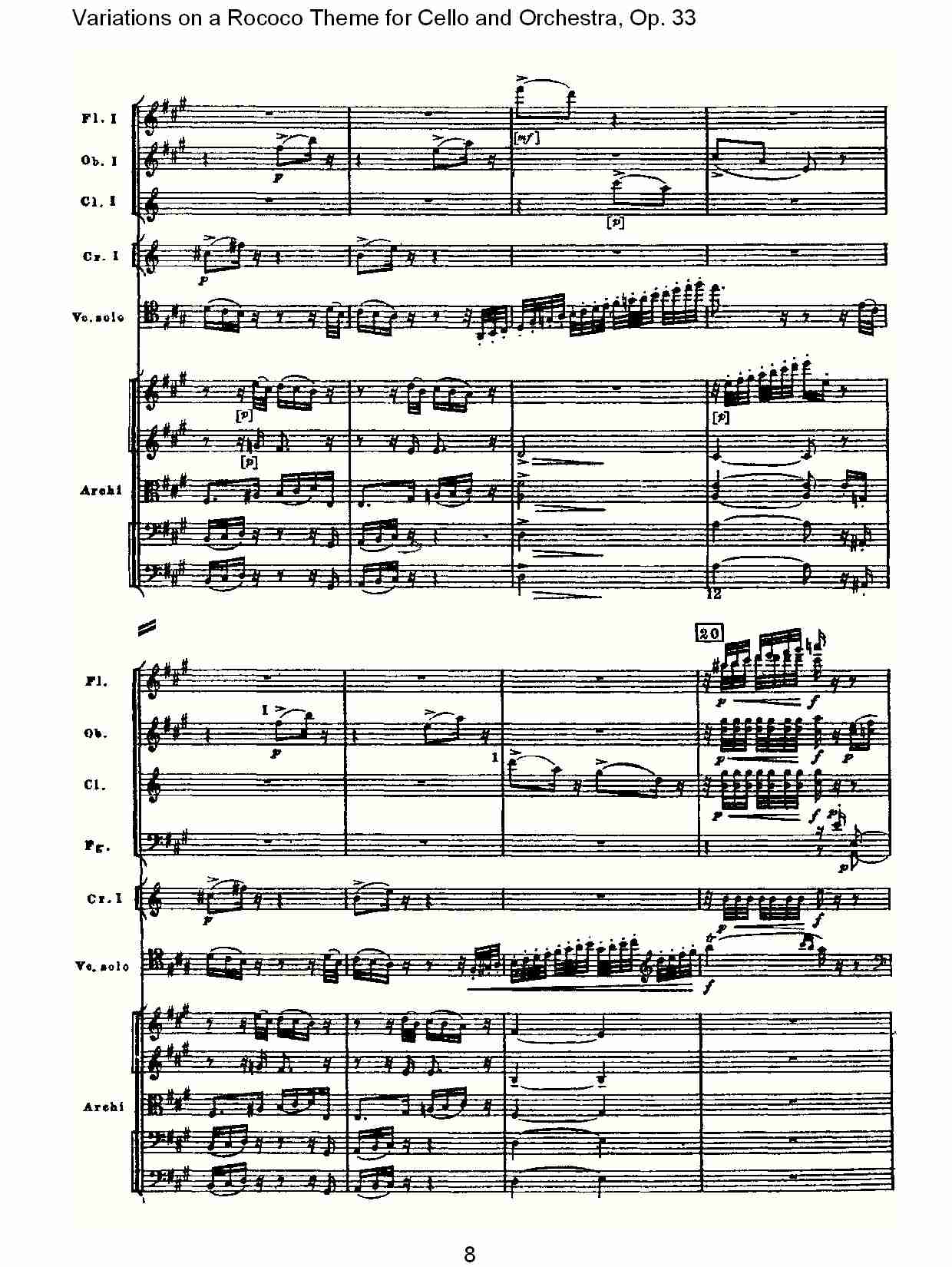 大提琴与管弦乐洛可可主题a小调变奏曲, Op.33（二）