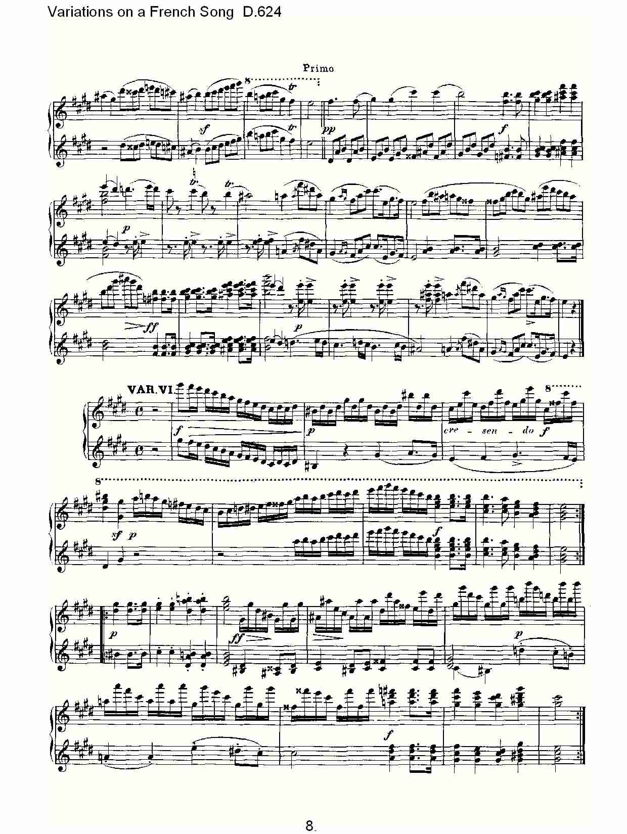 Variations on a French Song D.624  法国歌曲变鸣曲D.624（二）