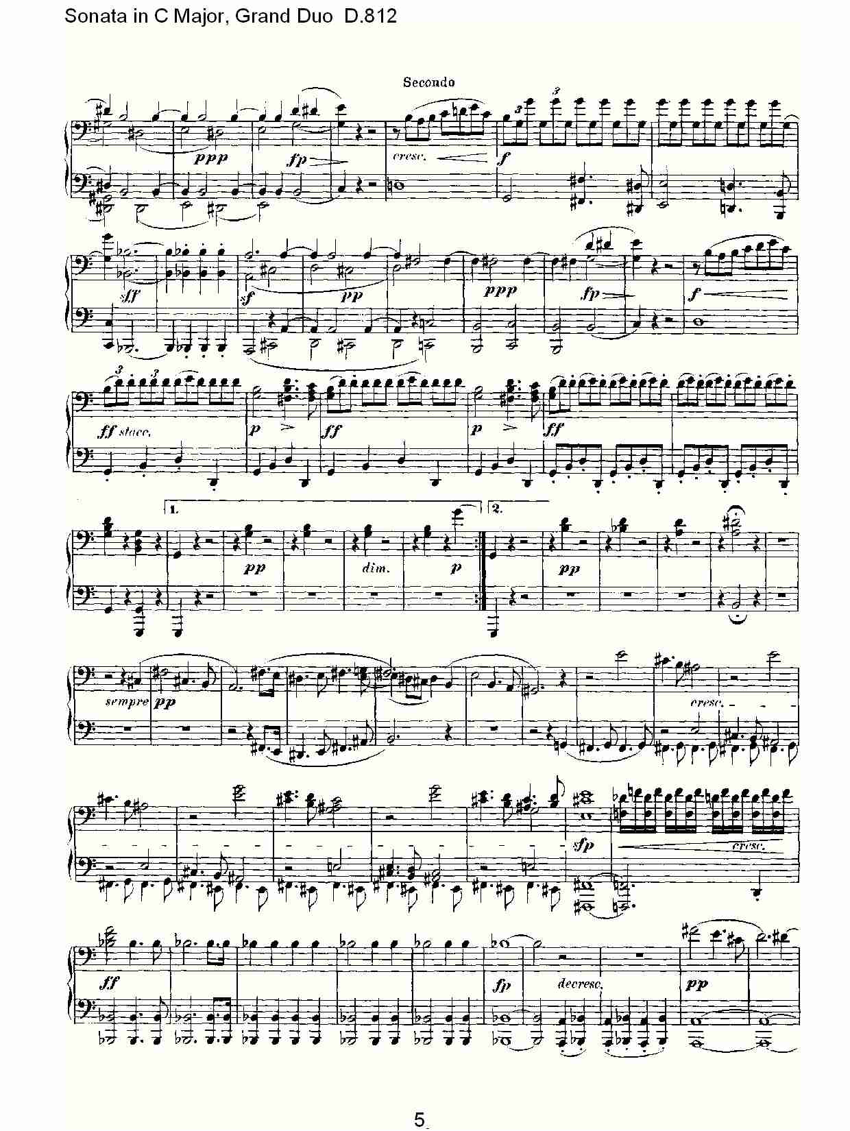 Ｃ大调奏鸣曲，盛大的二重奏D.812（一）