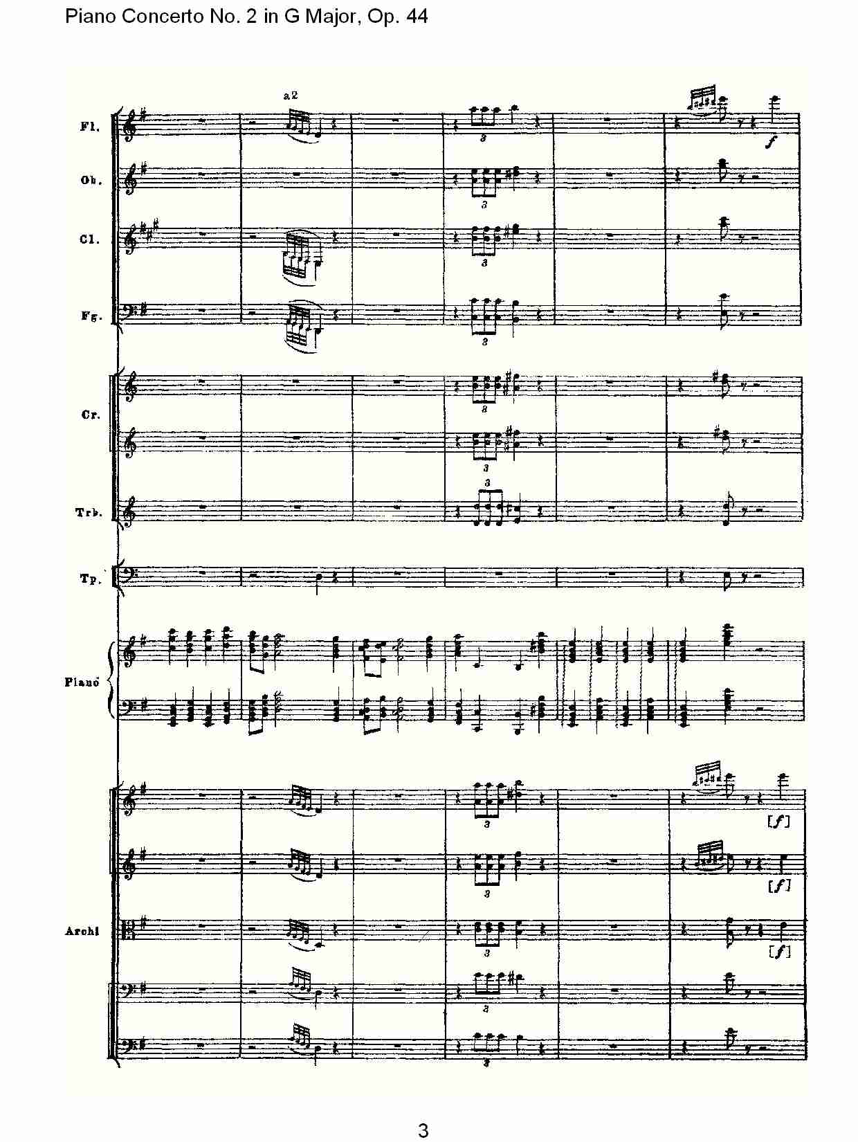 G大调第二钢琴协奏曲, Op.44第一乐章（一）
