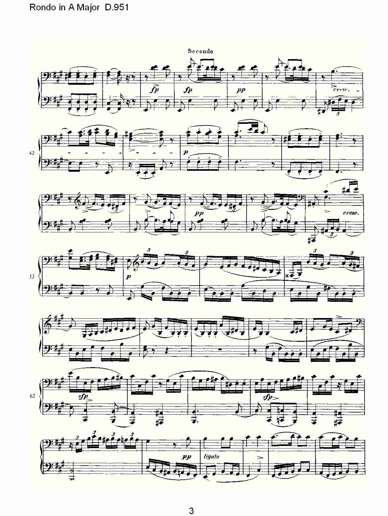 Rondo in A Major D.951  Ａ大调回旋曲D.951（一）