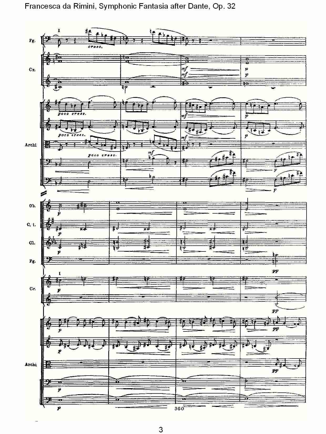 Francesca da Rimini, 但丁幻想曲Op.32 第二部（一）