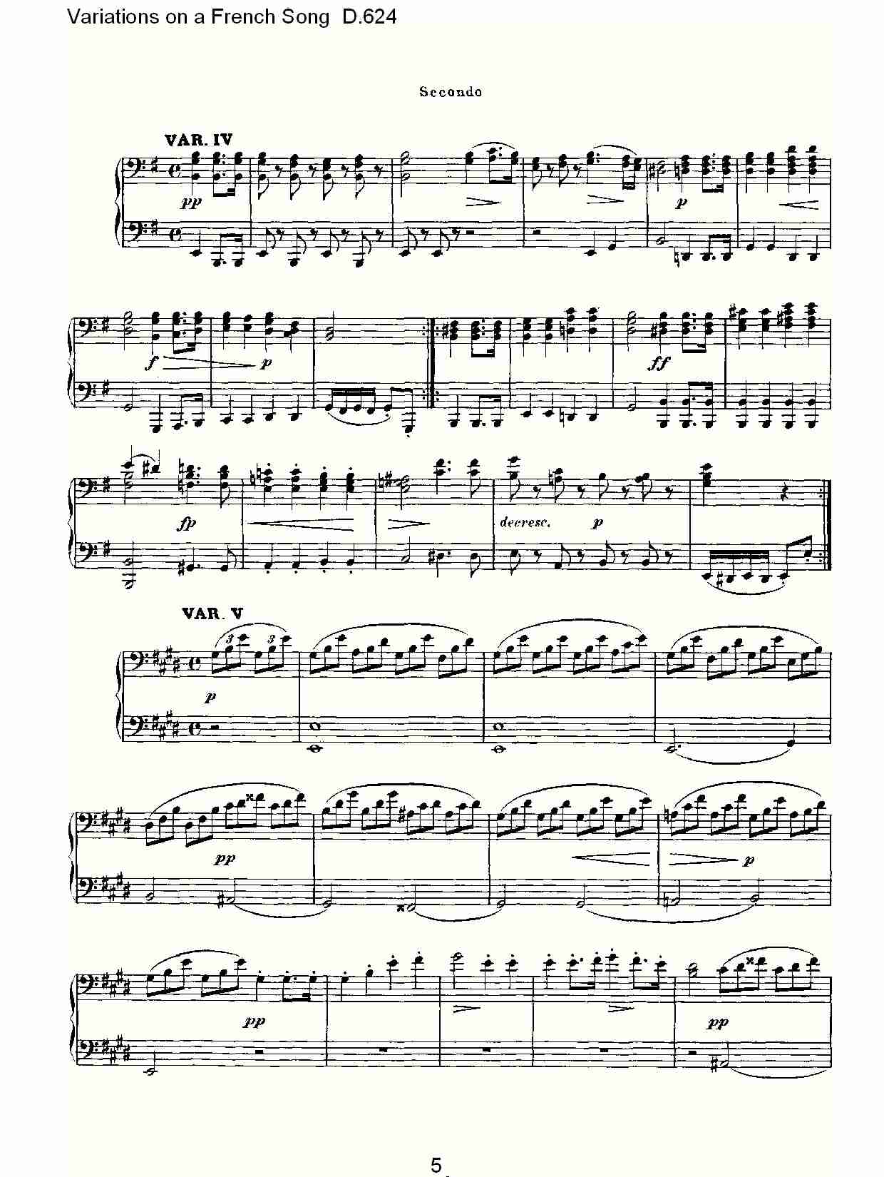 Variations on a French Song D.624  法国歌曲变鸣曲D.624（一）