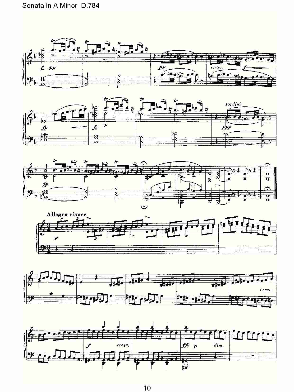 Sonata in A Minor D.784 A小调奏鸣曲D.784（二）