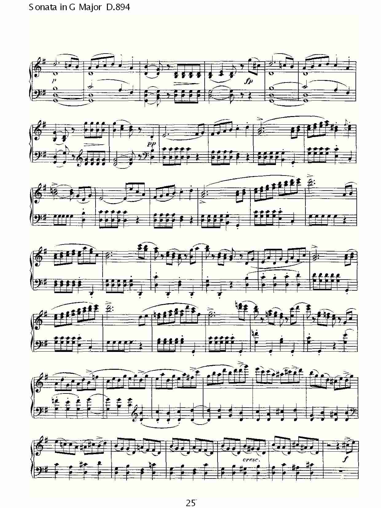 Sonata in G Major D.894 G大调奏鸣曲D.894（五）