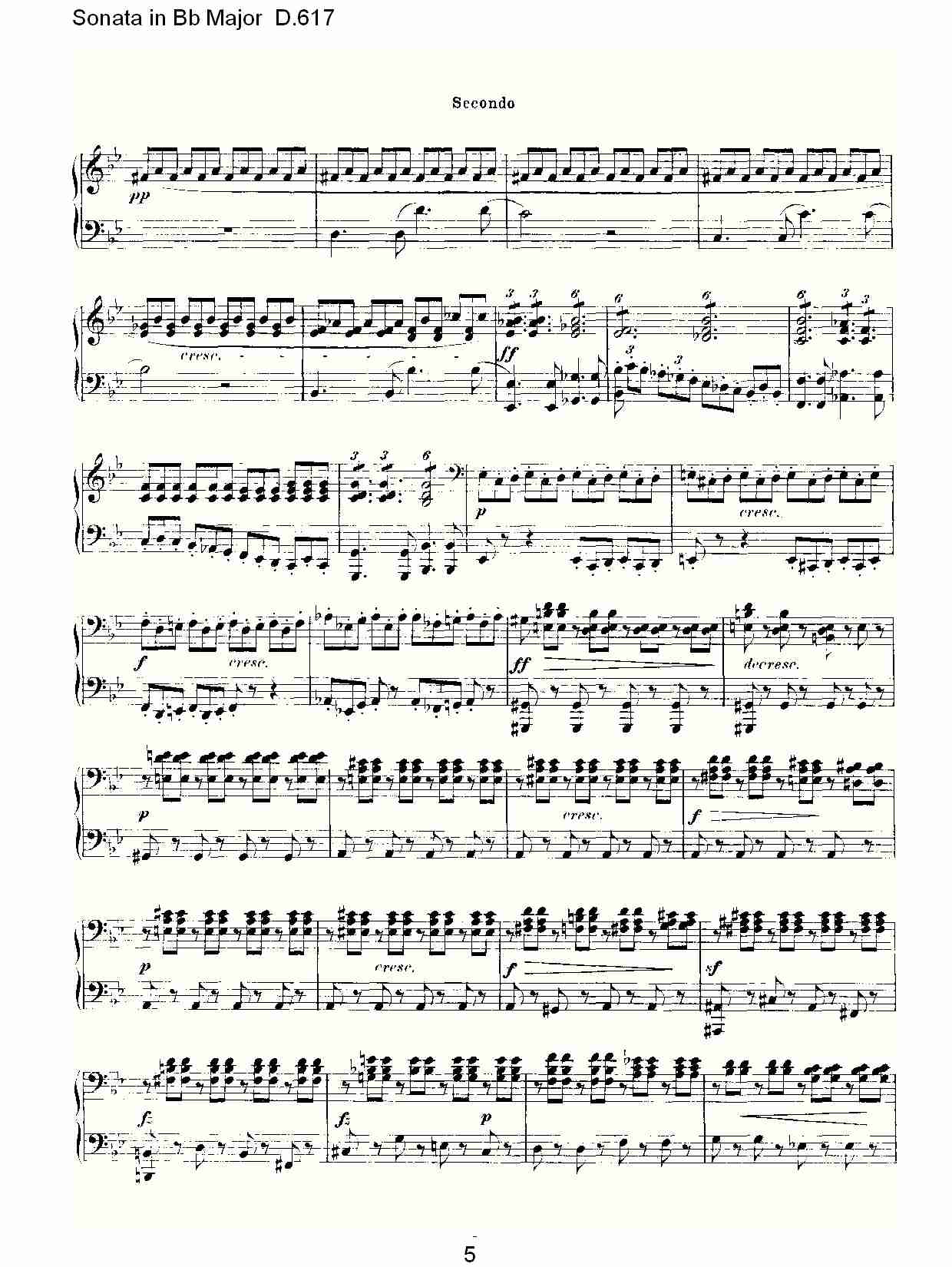 Sonata in Bb Major D.617  Bb大调奏鸣曲D.617（一）