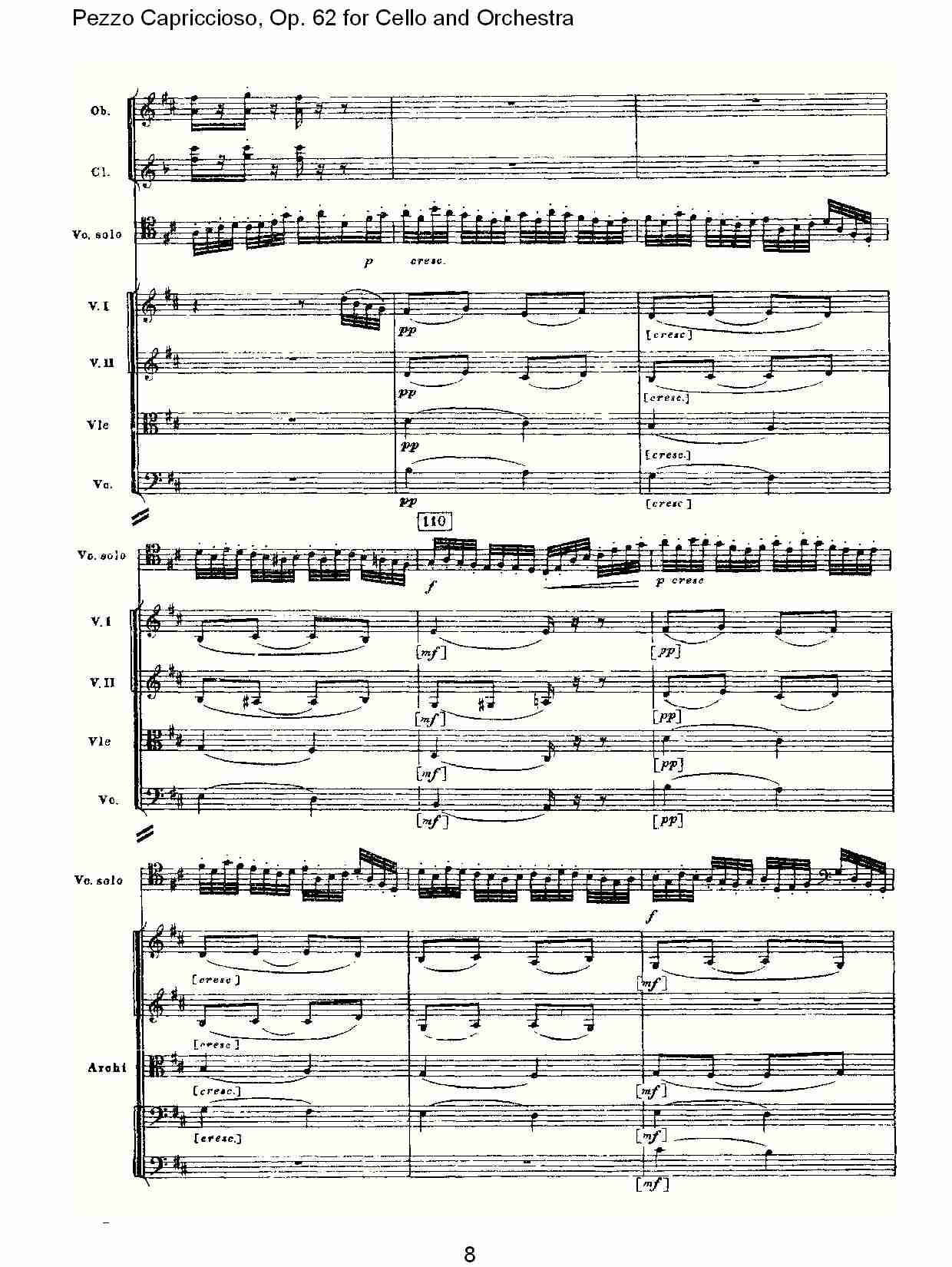 大提琴与管弦乐Pezzo Capriccioso, Op.62（二）