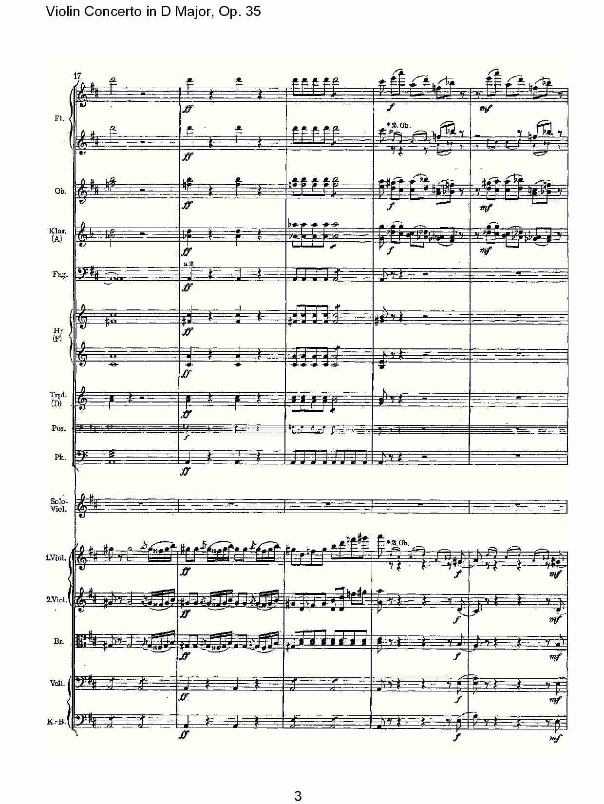 D大调小提琴协奏曲, Op.35第一乐章（一）