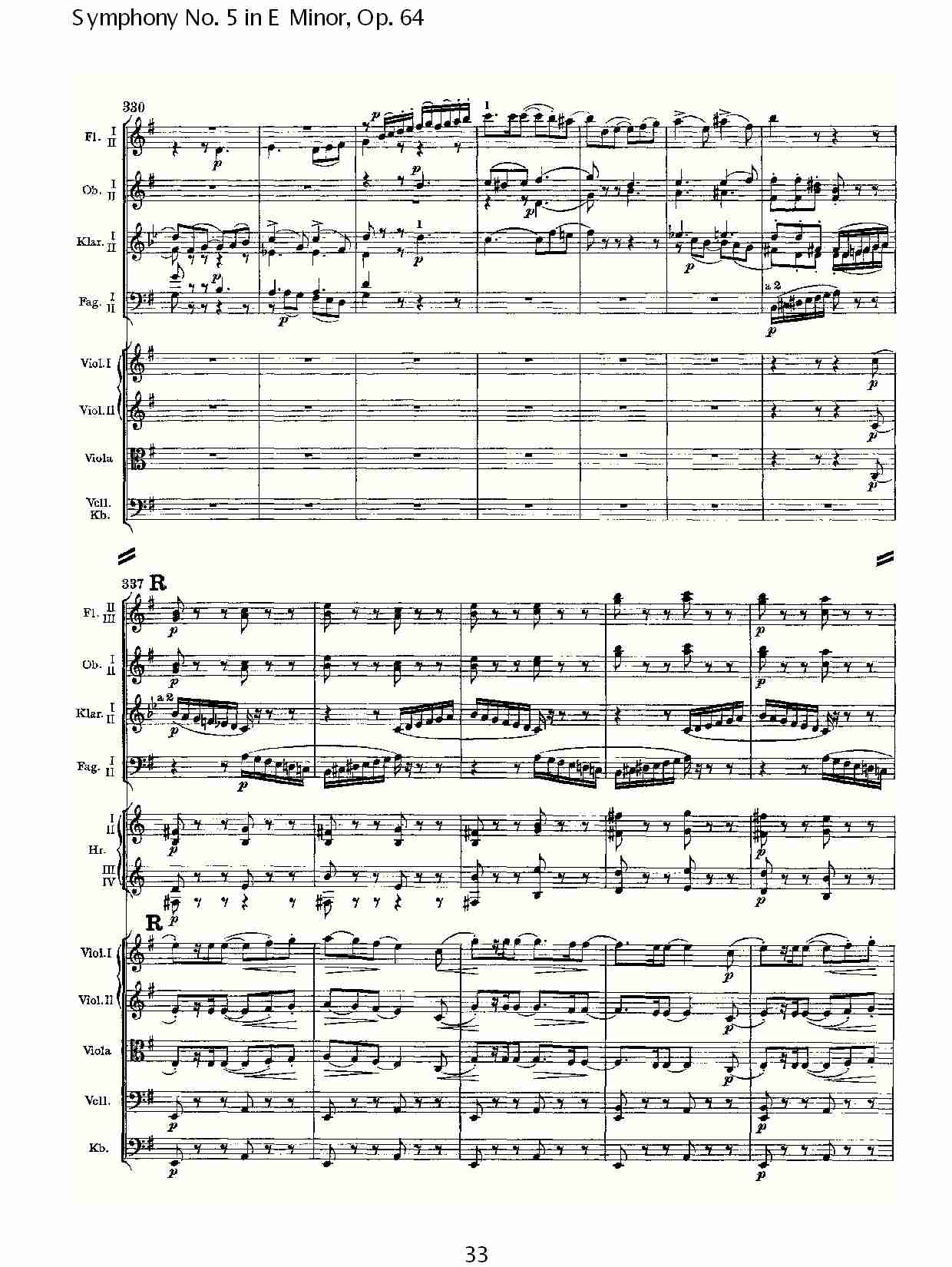 E小调第五交响曲,  Op.64第一乐章（七）