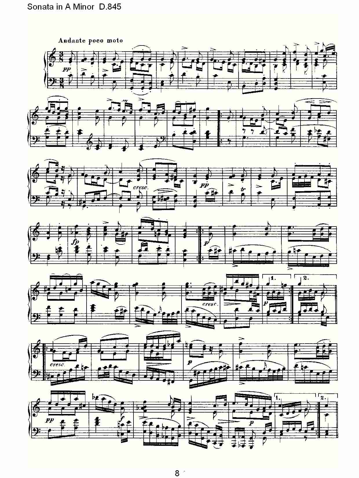 Sonata in A Minor D.845 A小调奏鸣曲D.845（二）