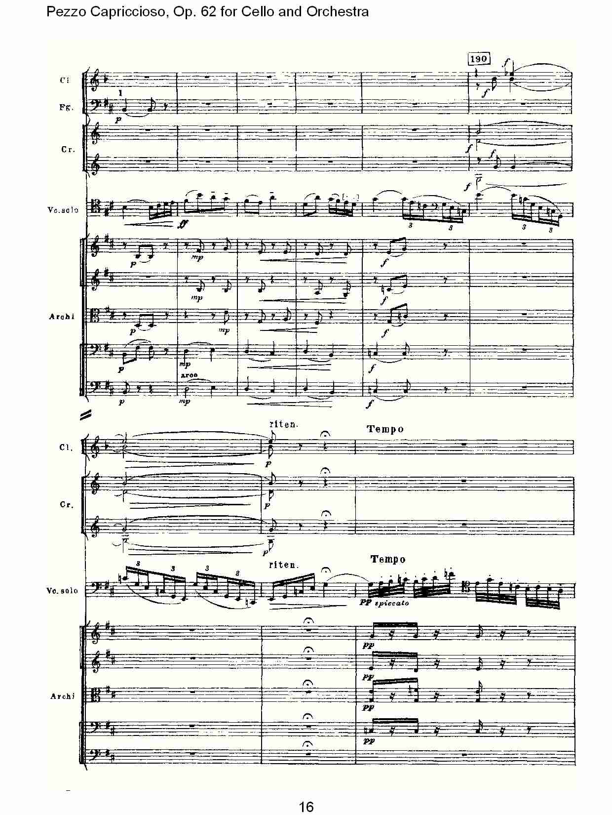 大提琴与管弦乐Pezzo Capriccioso, Op.62（四）