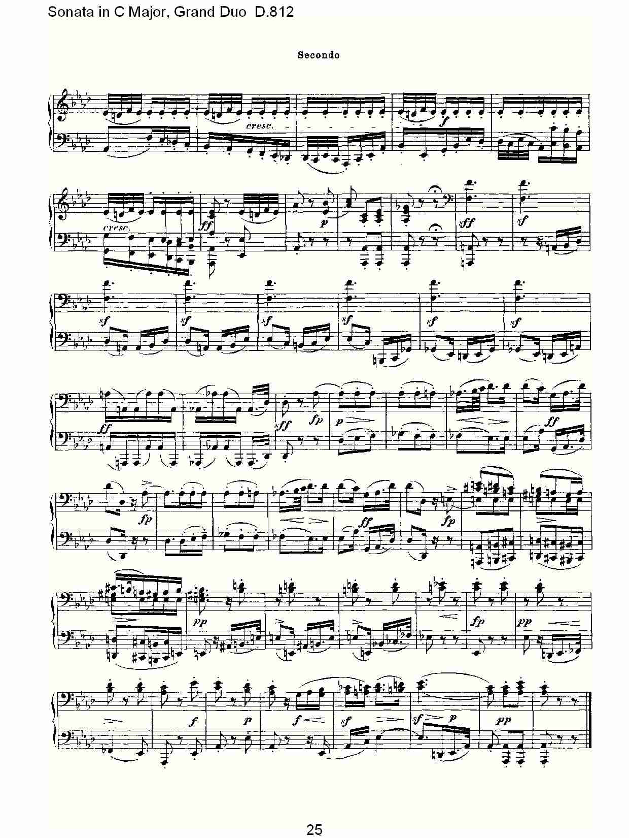 Ｃ大调奏鸣曲，盛大的二重奏D.812（五）