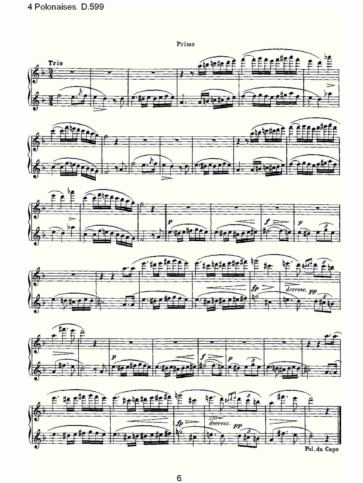 4 Polonaises D.599   ４波罗乃兹舞曲D.599（二）