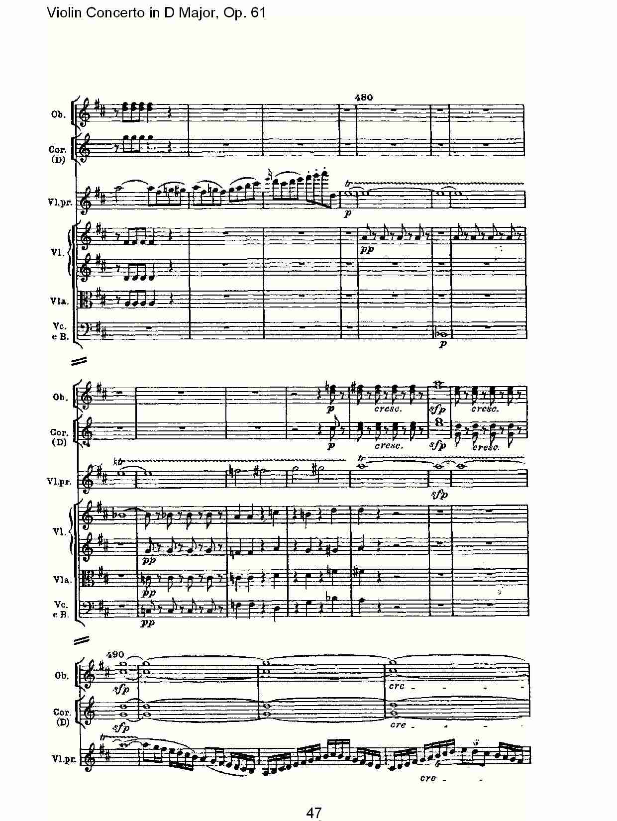 D大调小提琴协奏曲 Op.61第一乐章（五）
