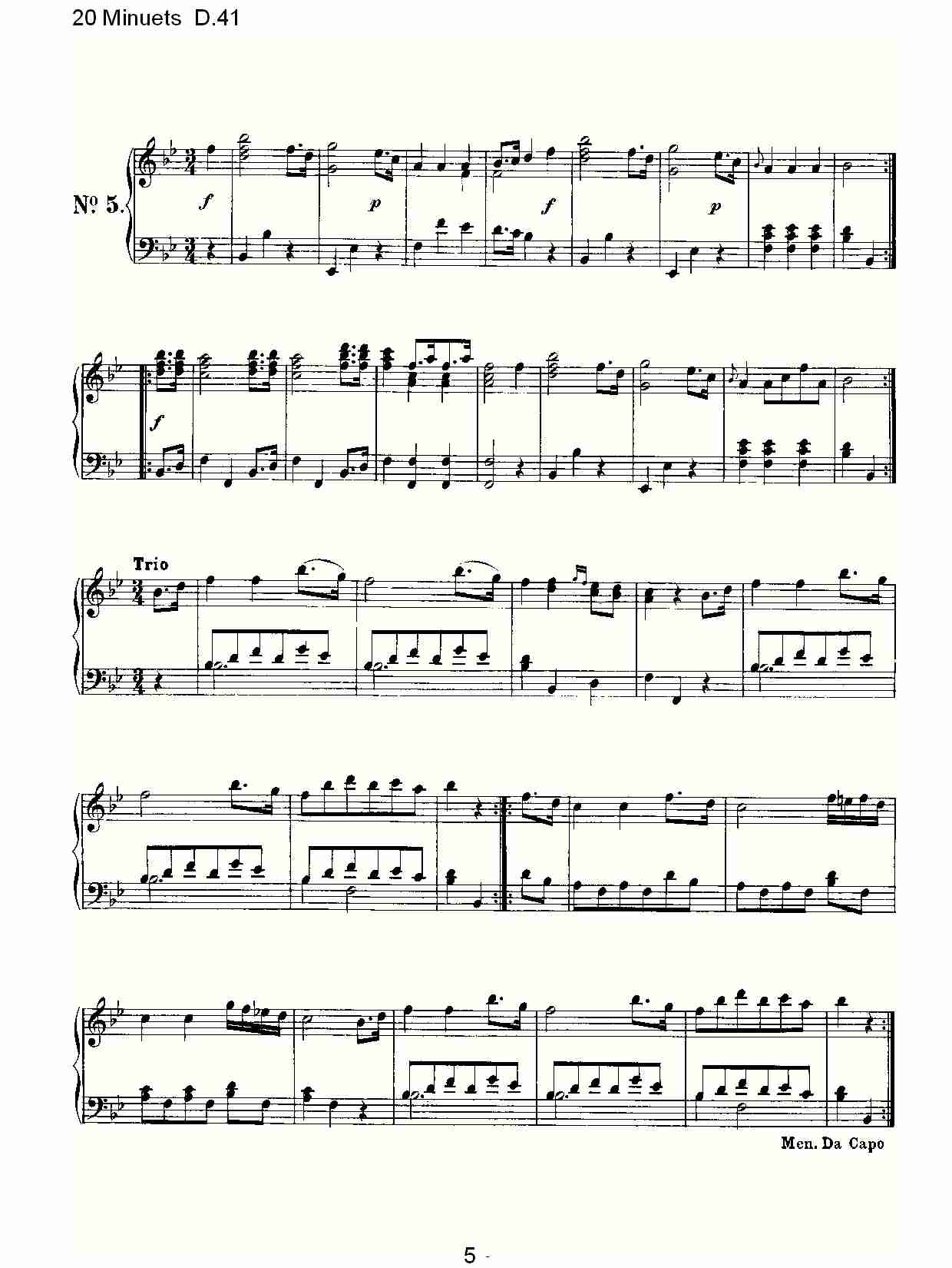 20 Minuets D.41  20米奴哀小步舞曲D.41（一）
