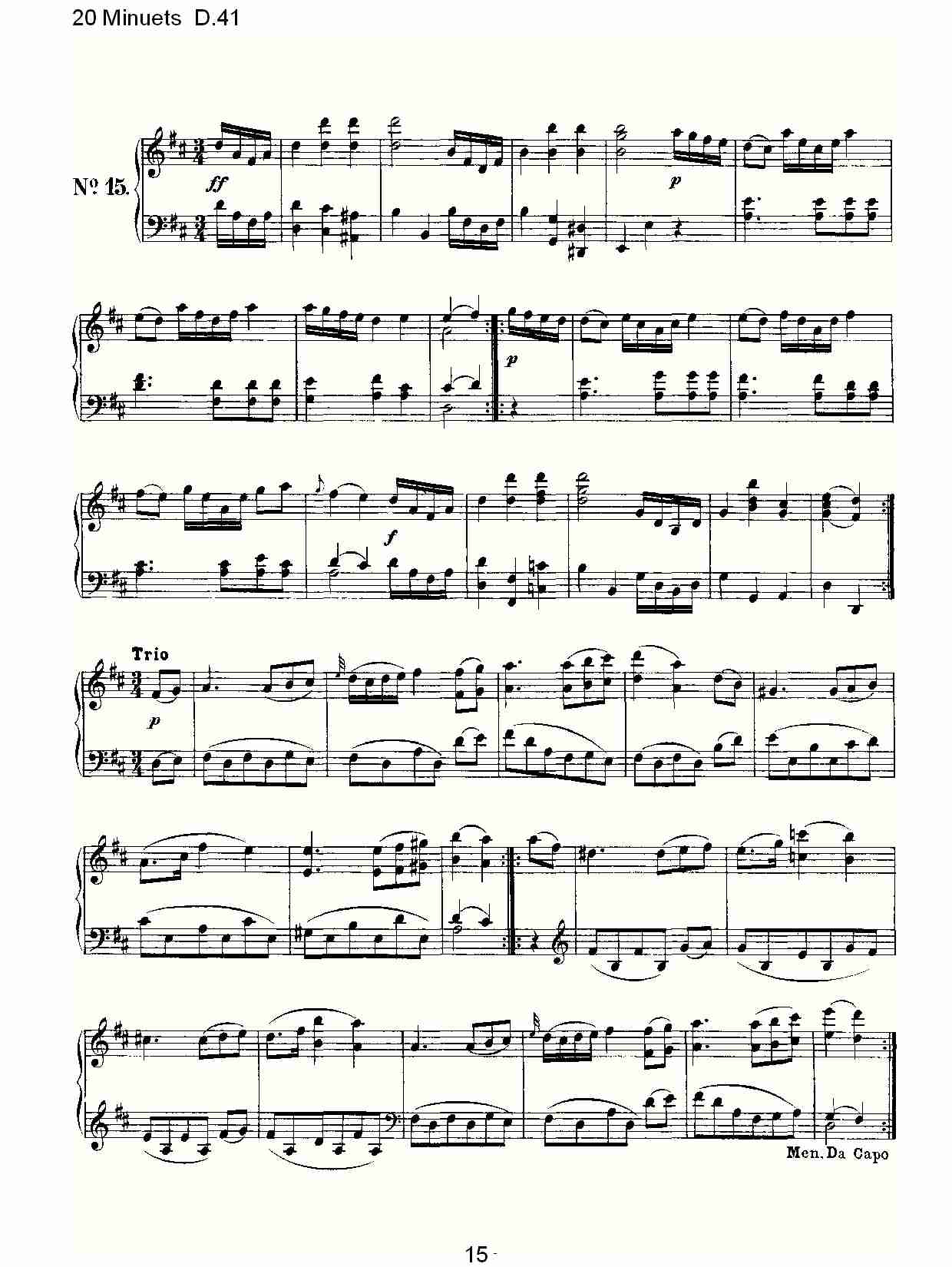 20 Minuets D.41  20米奴哀小步舞曲D.41（三）