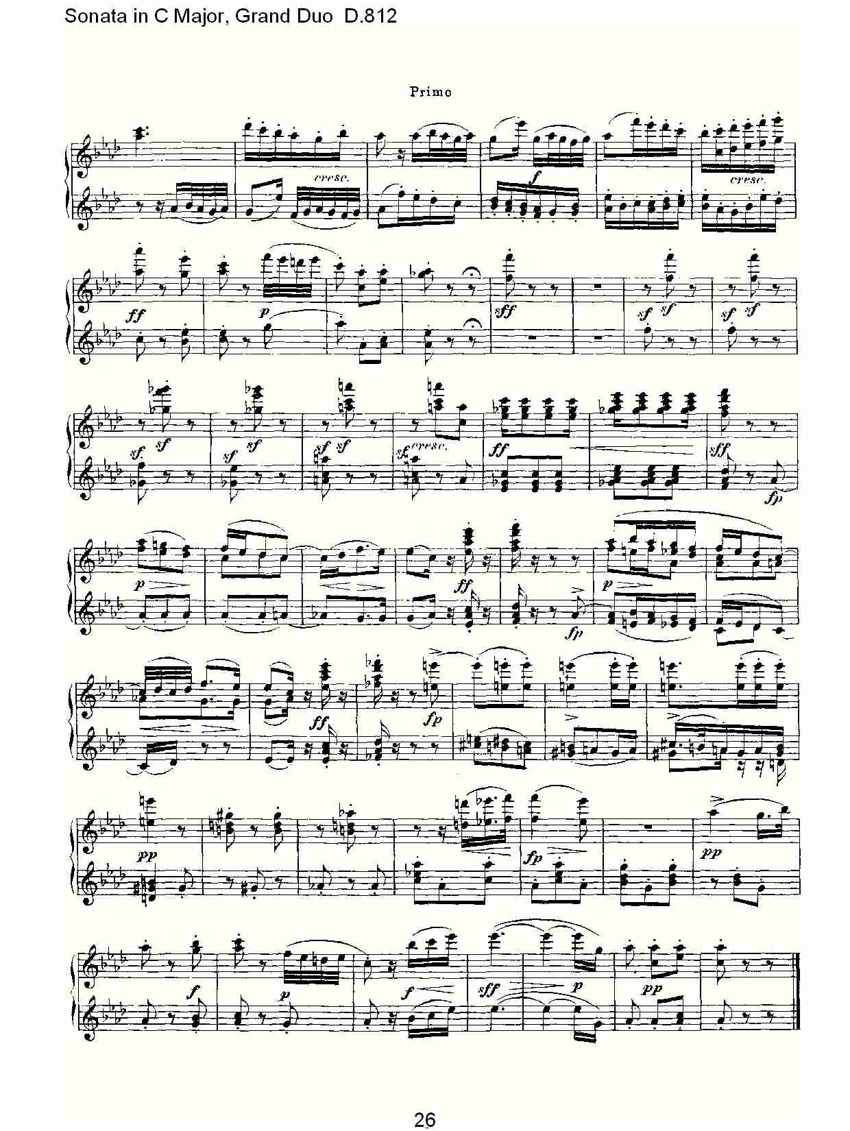 Ｃ大调奏鸣曲，盛大的二重奏D.812（六）