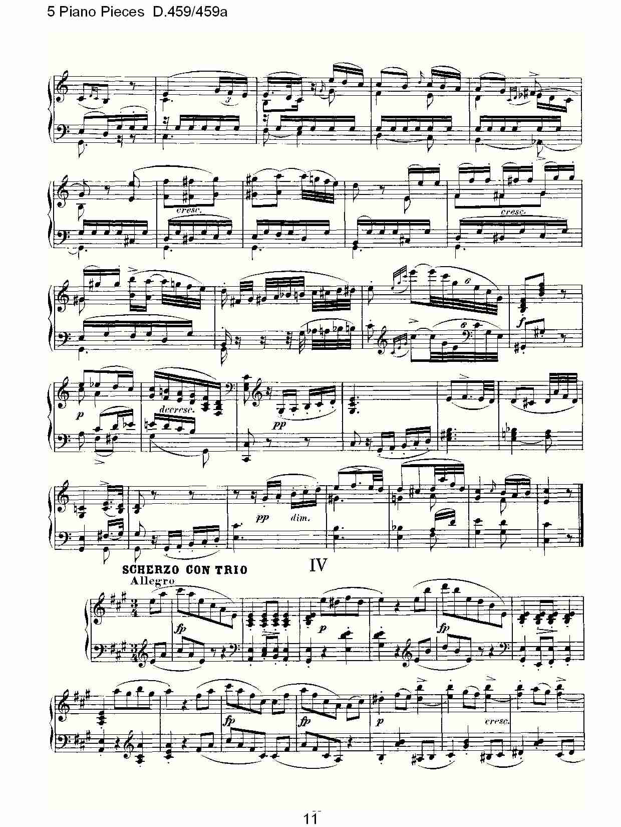 5 Piano Pieces D.459/459a    钢琴五联奏D.459/459a（三）