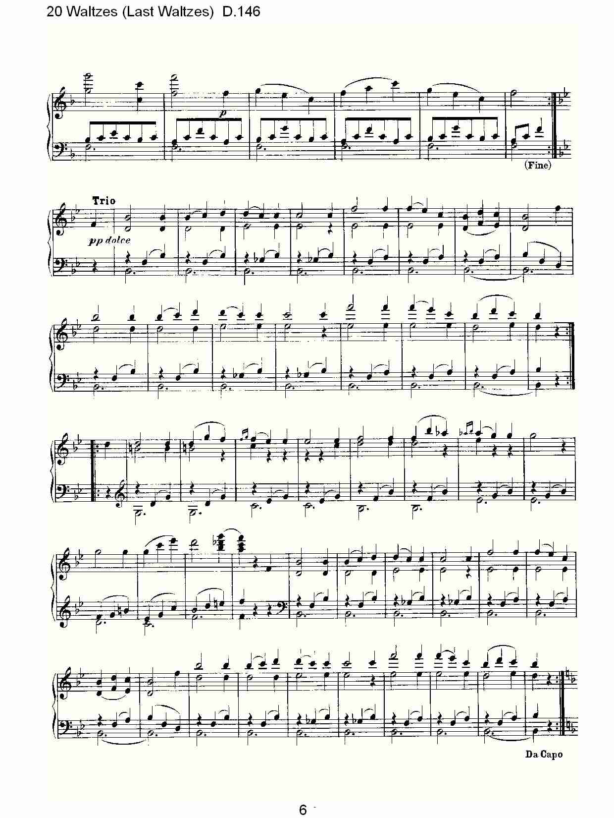 20华尔兹舞曲（终结华尔兹舞曲）D.146（二）