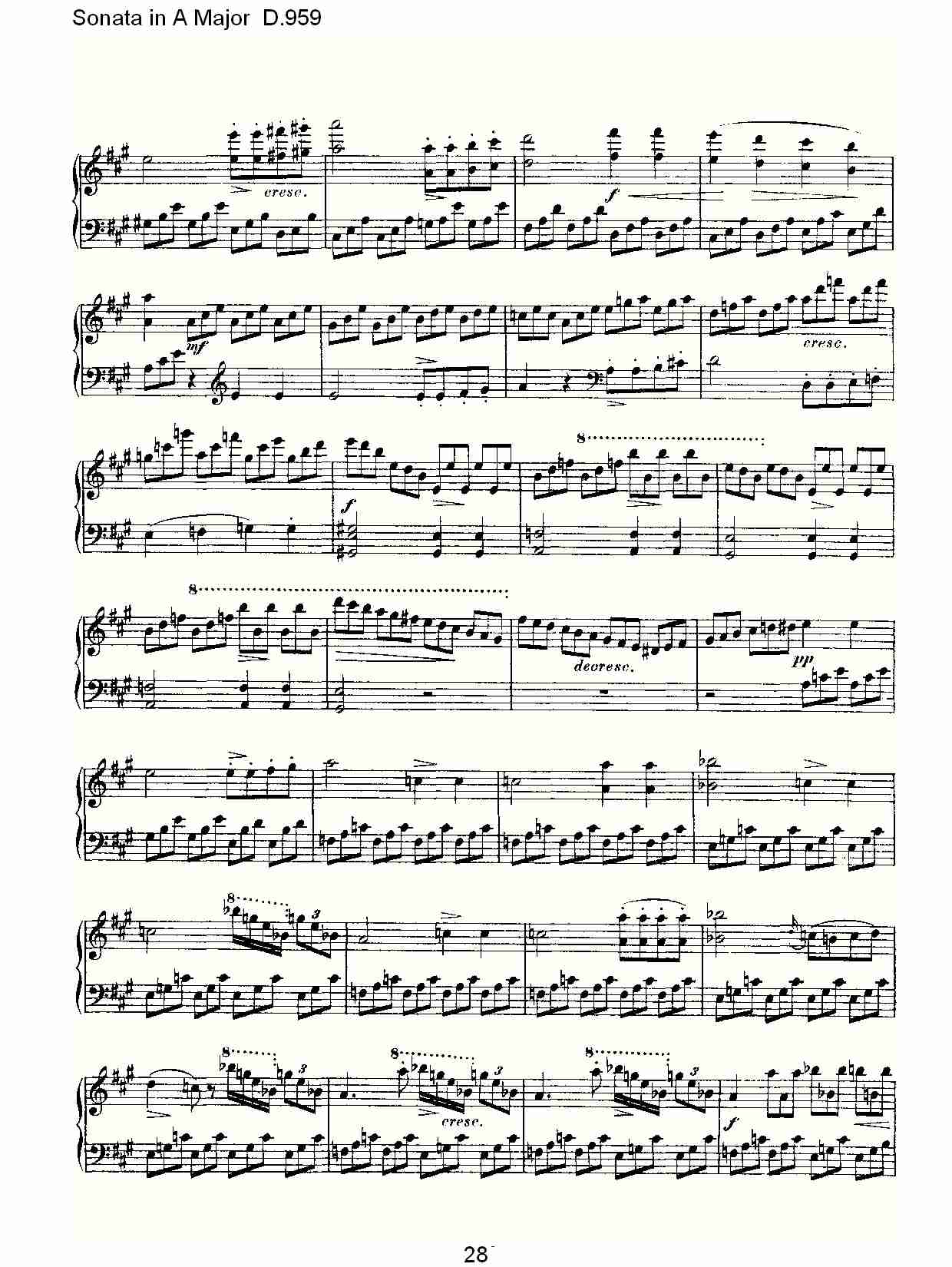 Sonata in A Major D.959  A大调奏鸣曲D.959（六）