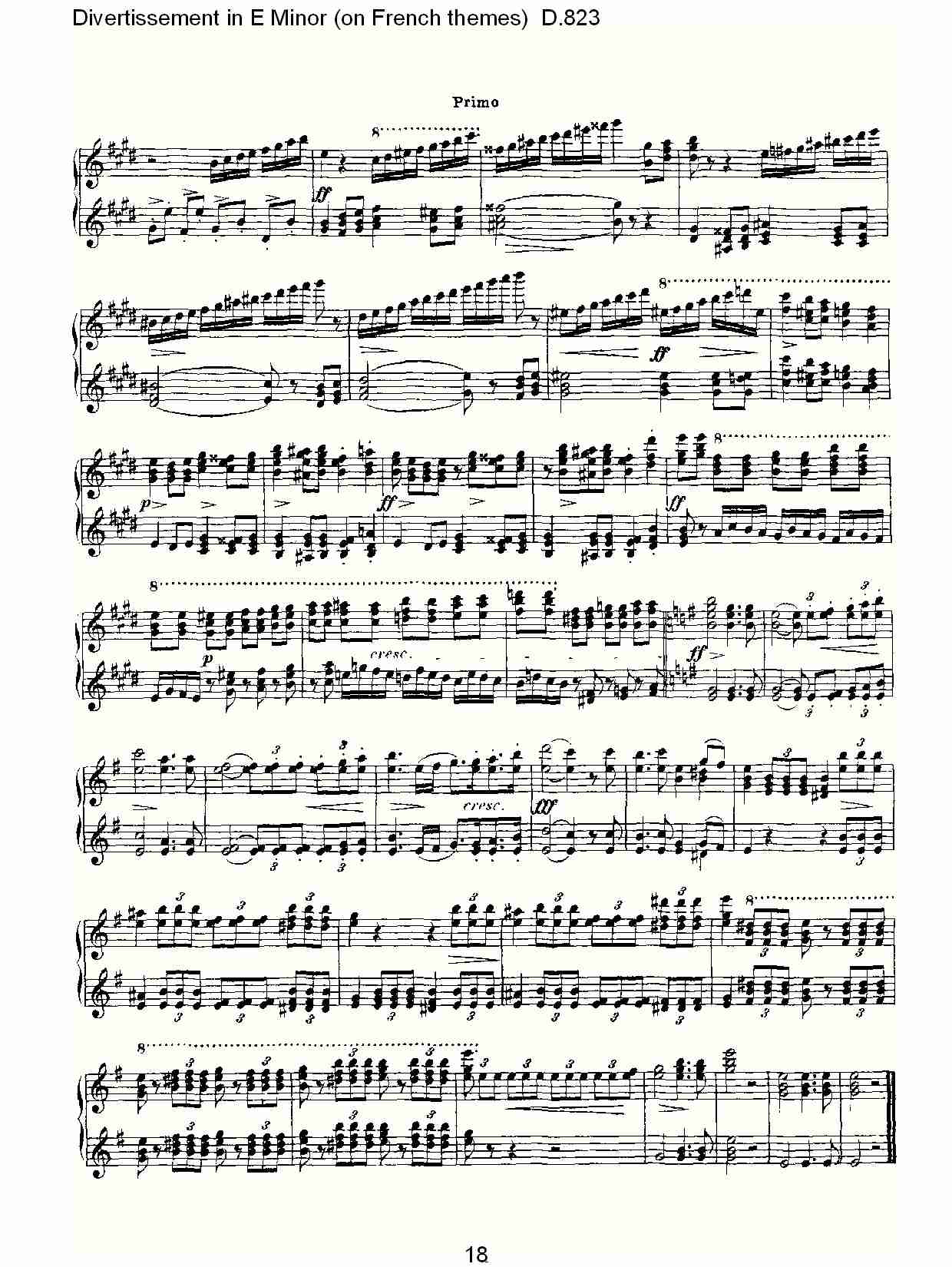 E小调嬉戏曲（法国主题）D.823（四）