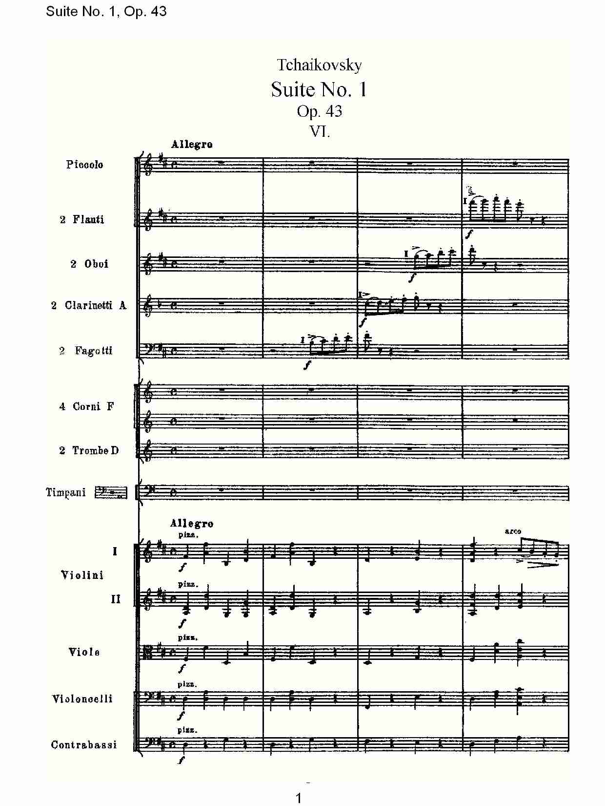 Suite No.1, Op.43   第一套曲,Op.43第六乐章（一）
