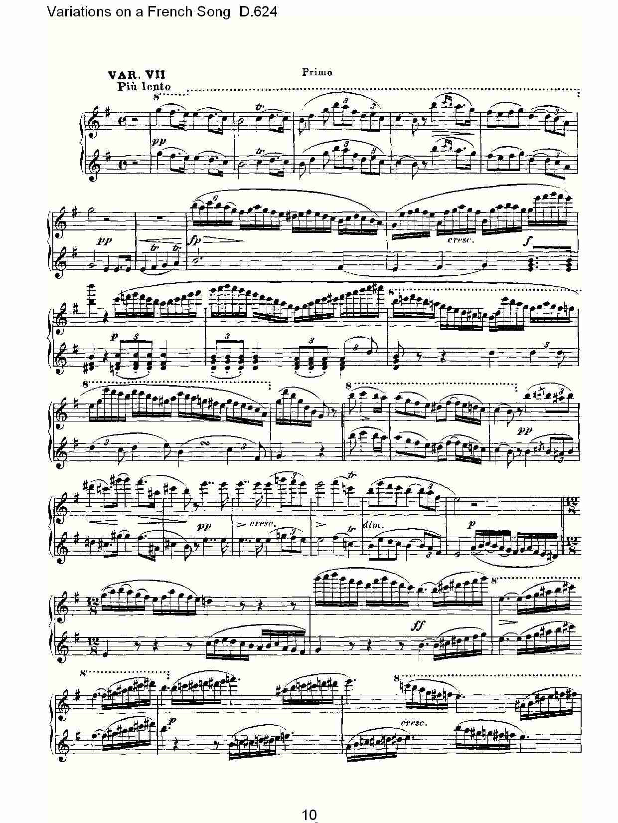Variations on a French Song D.624  法国歌曲变鸣曲D.624（二）