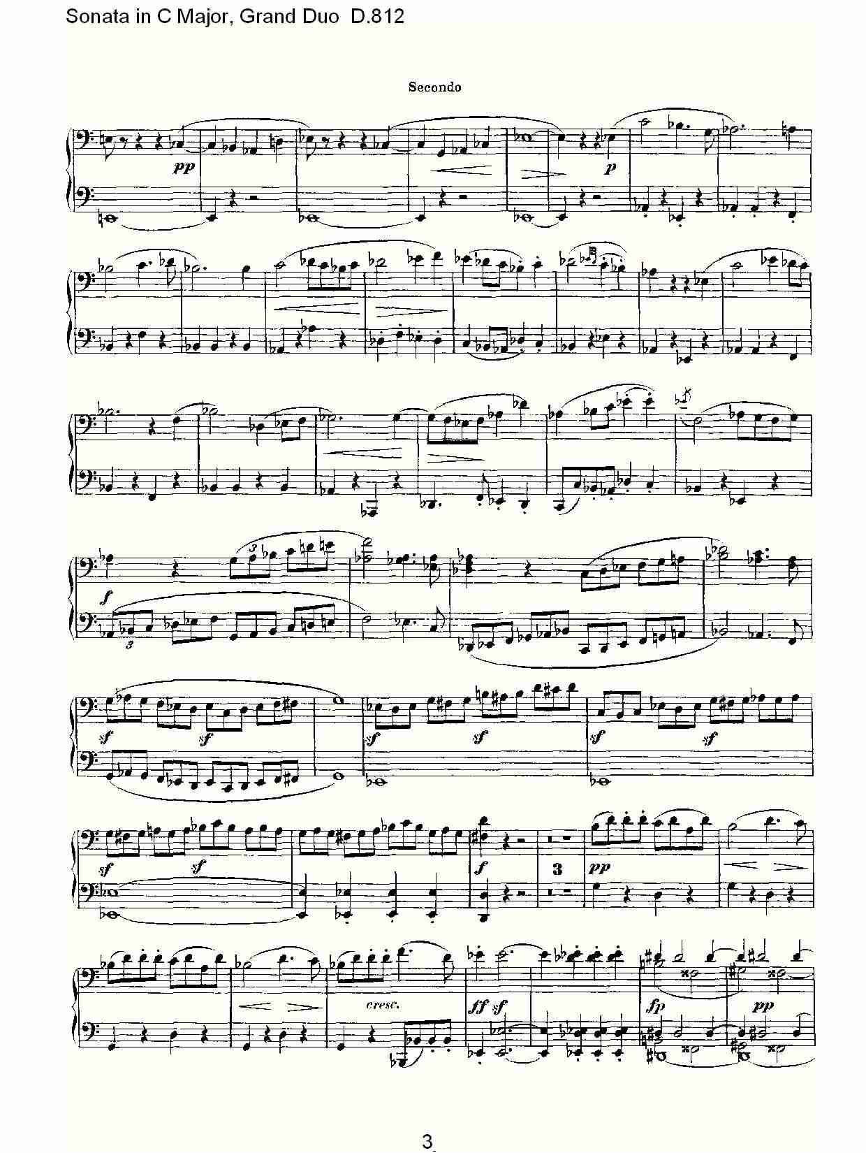 Ｃ大调奏鸣曲，盛大的二重奏D.812（一）
