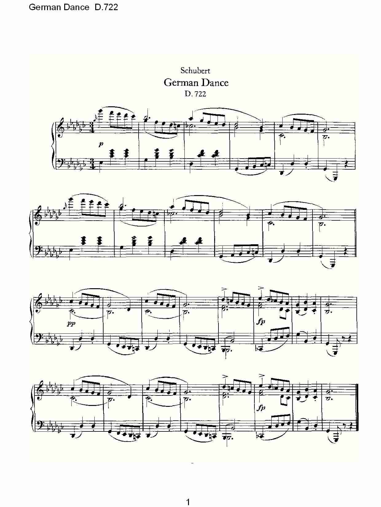 German Dance D.722    德国舞曲D.722