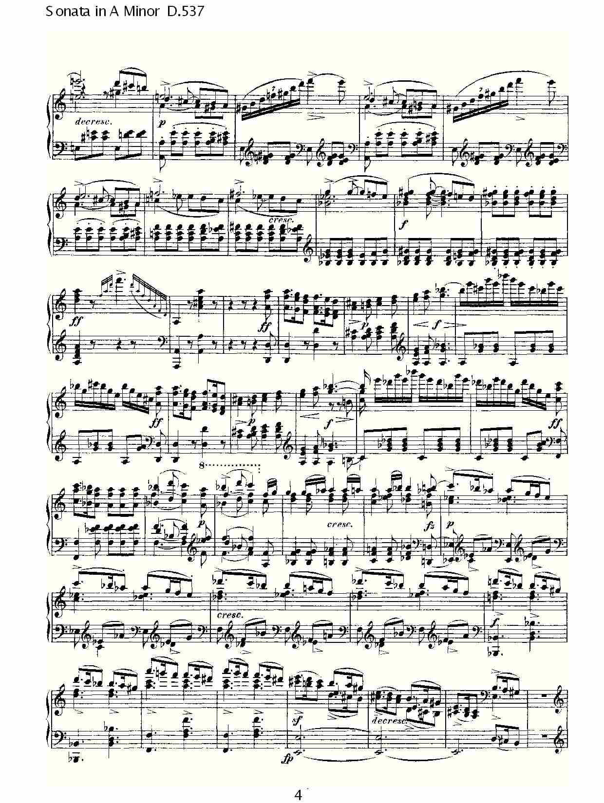 Sonata in A Minor D.537 A小调奏鸣曲D.537（一）
