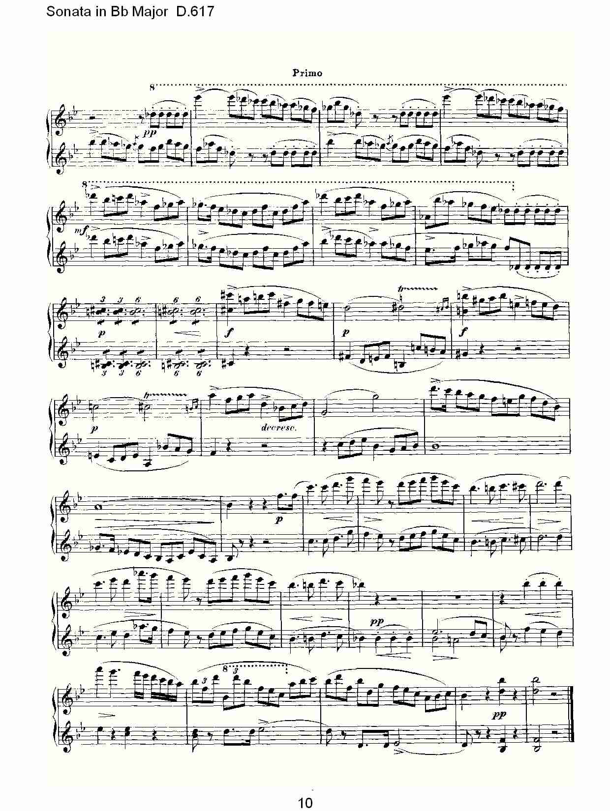 Sonata in Bb Major D.617  Bb大调奏鸣曲D.617（二）