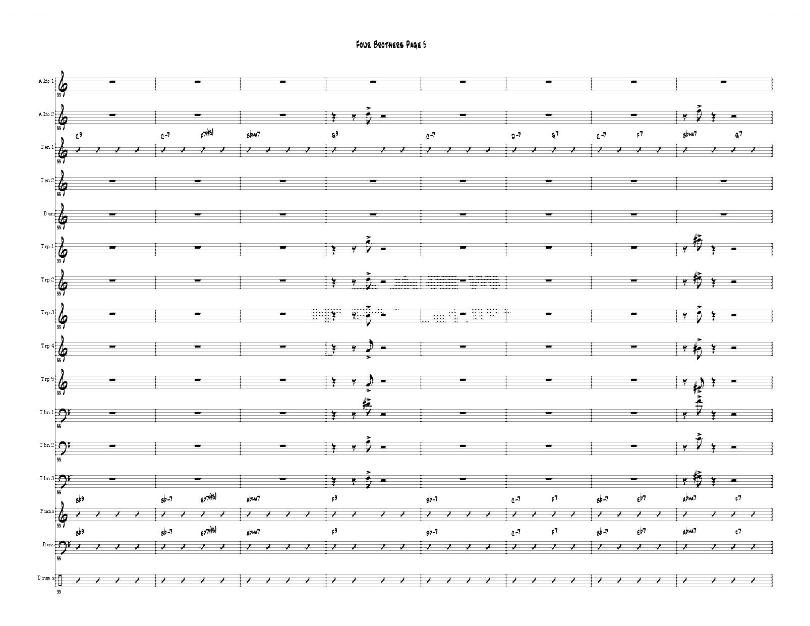 Four Brothers Big Band score（大爵士乐队总谱）萨克斯/
